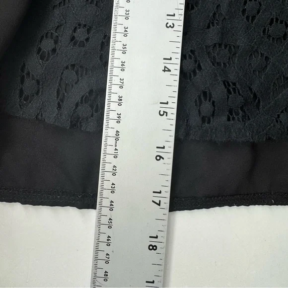 Black Lace Sleeveless Blouse Sheer Crochet Cutout Boho Goth Festival Clubwear M - Picture 10 of 11